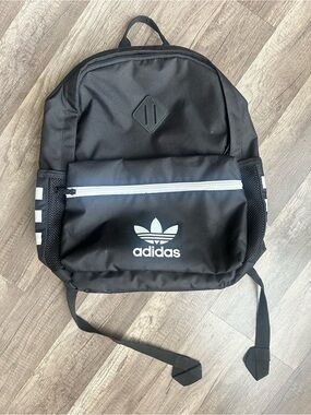 adidas Black Backpack with White Trefoil Logo